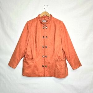 Tanjay Ultra Suede Jacket. Burnt Orange. 1X.